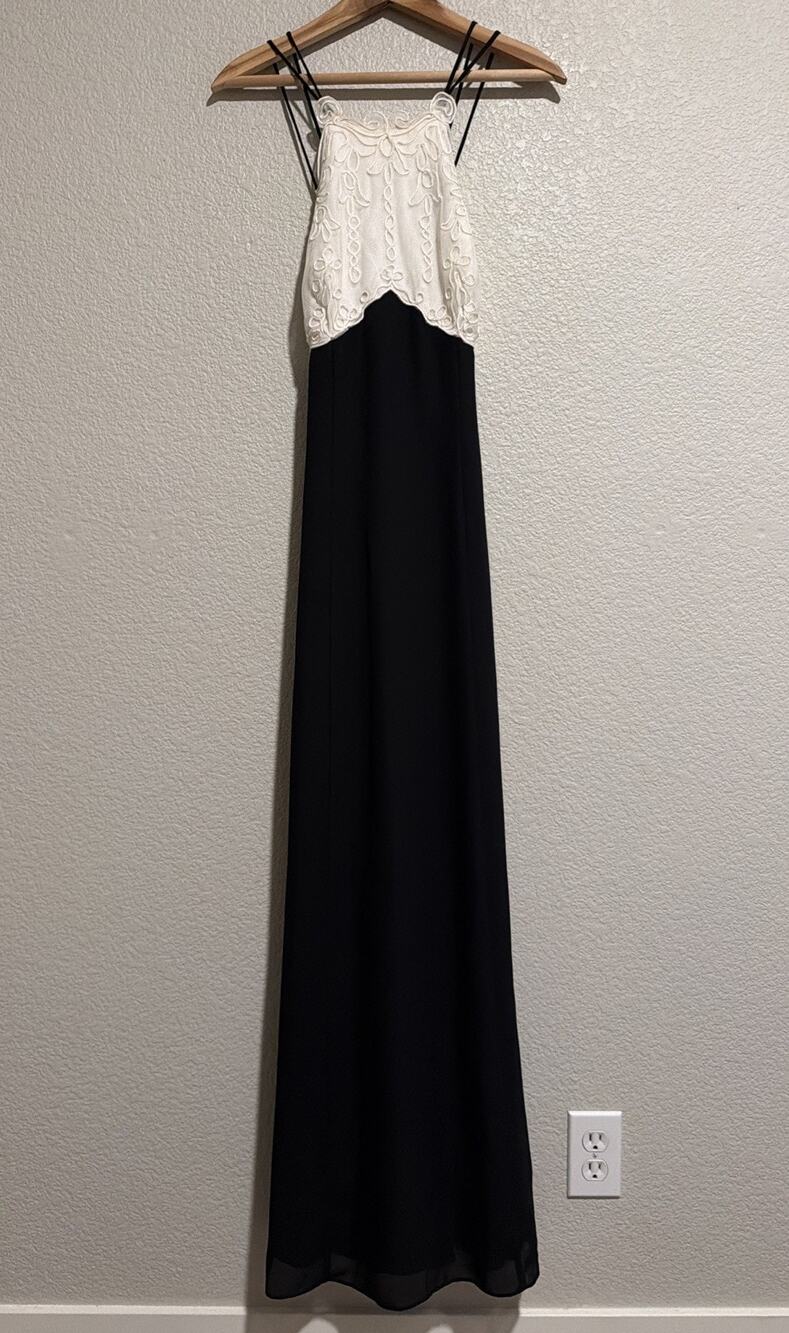 Vintage Rhapsody Y2k Party Dance Prom Dress Wedding Evening Long Black Strappy 6